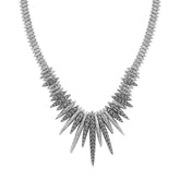 Sterling silver spiked necklace with lobster clasp in polished finish